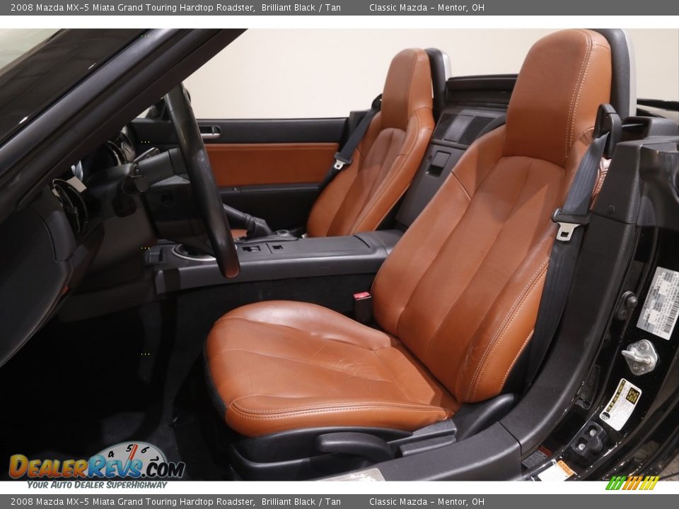 2008 Mazda MX-5 Miata Grand Touring Hardtop Roadster Brilliant Black / Tan Photo #6