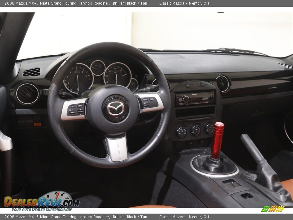2008 Mazda MX-5 Miata Grand Touring Hardtop Roadster Brilliant Black / Tan Photo #7