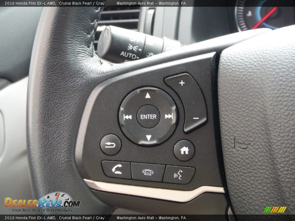 2019 Honda Pilot EX-L AWD Crystal Black Pearl / Gray Photo #25