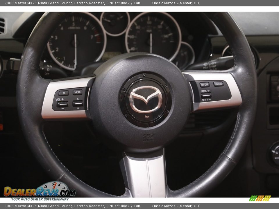 2008 Mazda MX-5 Miata Grand Touring Hardtop Roadster Brilliant Black / Tan Photo #8