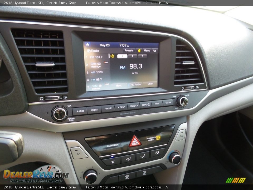 2018 Hyundai Elantra SEL Electric Blue / Gray Photo #26