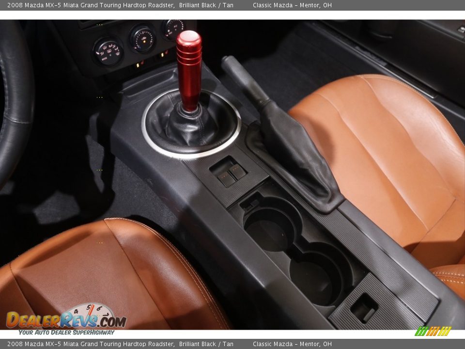 2008 Mazda MX-5 Miata Grand Touring Hardtop Roadster Brilliant Black / Tan Photo #12