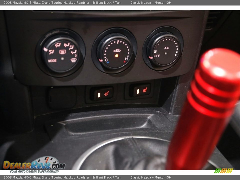 2008 Mazda MX-5 Miata Grand Touring Hardtop Roadster Brilliant Black / Tan Photo #13
