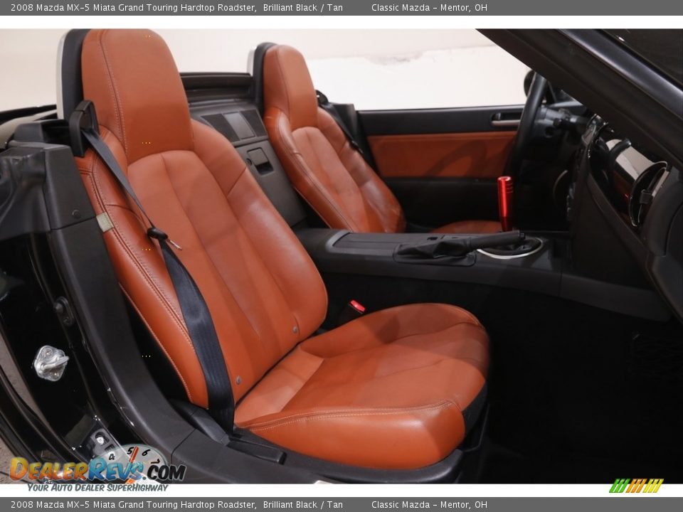 2008 Mazda MX-5 Miata Grand Touring Hardtop Roadster Brilliant Black / Tan Photo #15