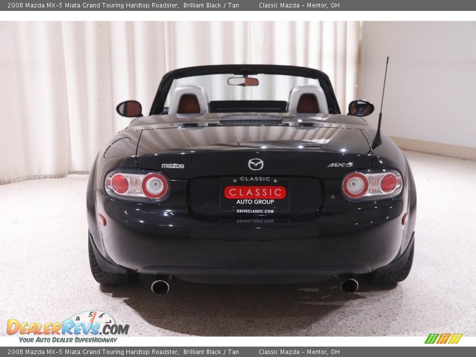 2008 Mazda MX-5 Miata Grand Touring Hardtop Roadster Brilliant Black / Tan Photo #16