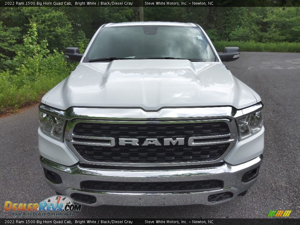 2022 Ram 1500 Big Horn Quad Cab Bright White / Black/Diesel Gray Photo #3