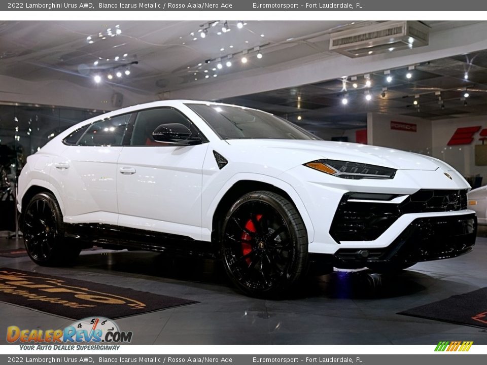 2022 Lamborghini Urus AWD Bianco Icarus Metallic / Rosso Alala/Nero Ade Photo #18