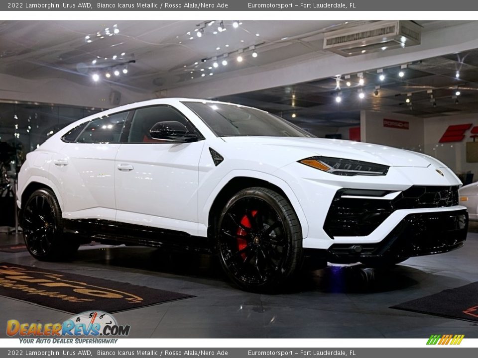 2022 Lamborghini Urus AWD Bianco Icarus Metallic / Rosso Alala/Nero Ade Photo #18