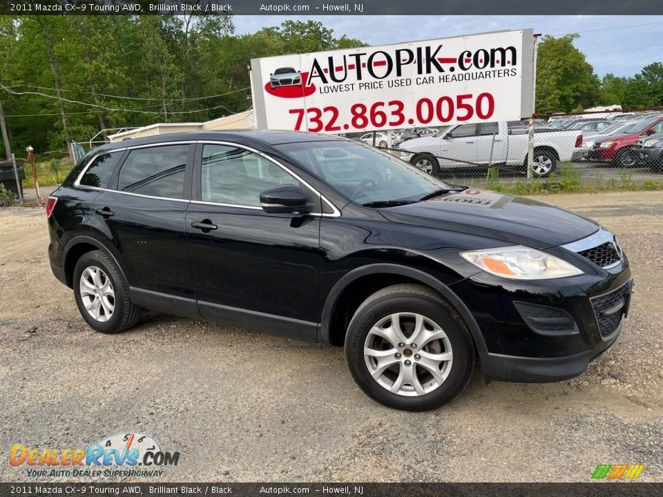 2011 Mazda CX-9 Touring AWD Brilliant Black / Black Photo #1