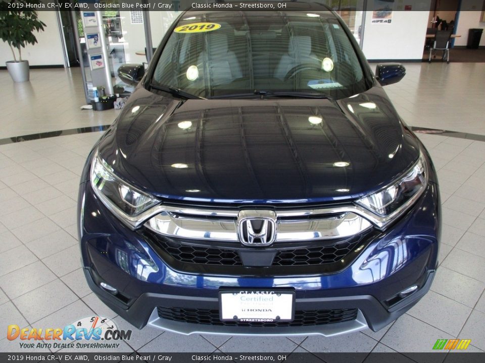 2019 Honda CR-V EX AWD Obsidian Blue Pearl / Gray Photo #2