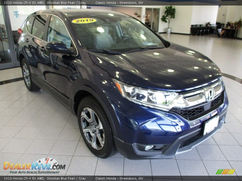 2019 Honda CR-V EX AWD Obsidian Blue Pearl / Gray Photo #3