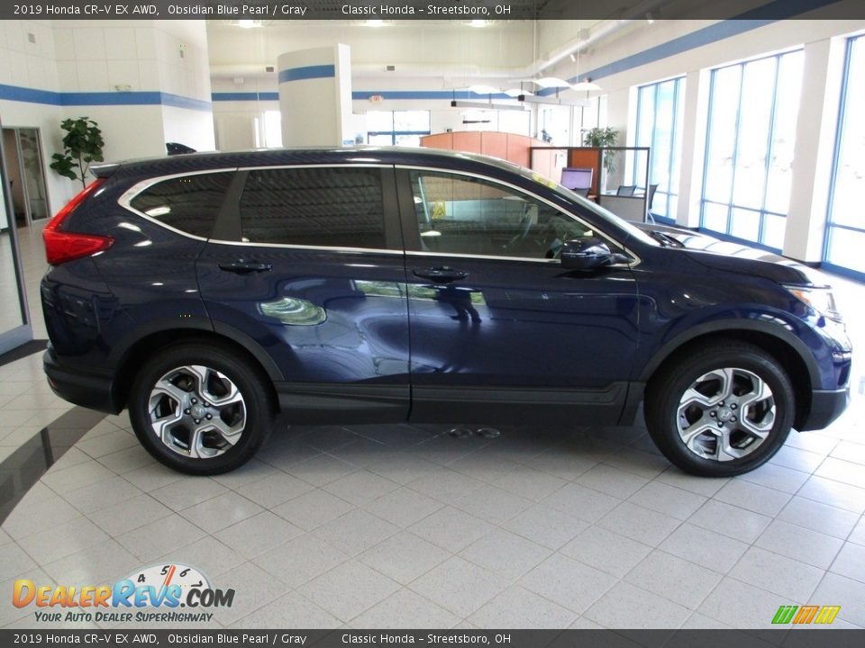 2019 Honda CR-V EX AWD Obsidian Blue Pearl / Gray Photo #4