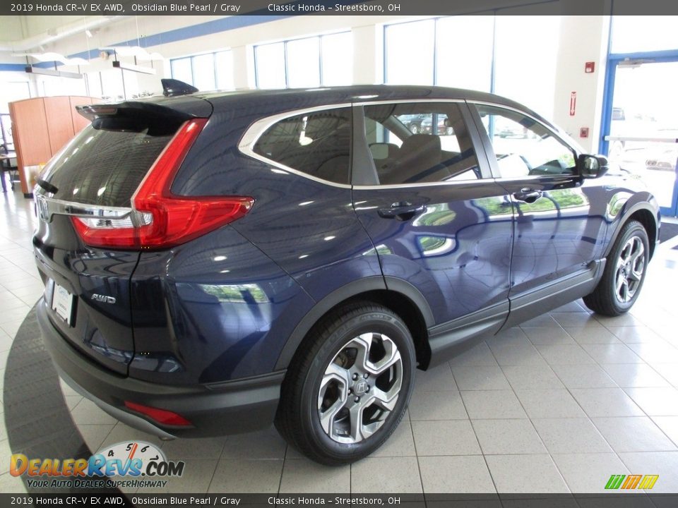 2019 Honda CR-V EX AWD Obsidian Blue Pearl / Gray Photo #7
