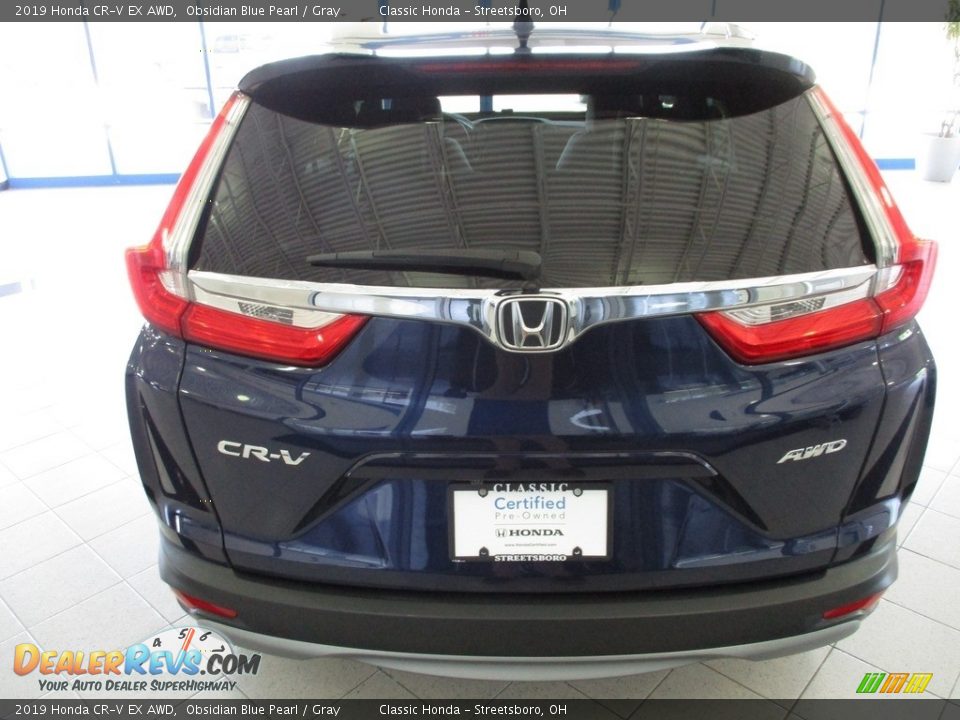 2019 Honda CR-V EX AWD Obsidian Blue Pearl / Gray Photo #8