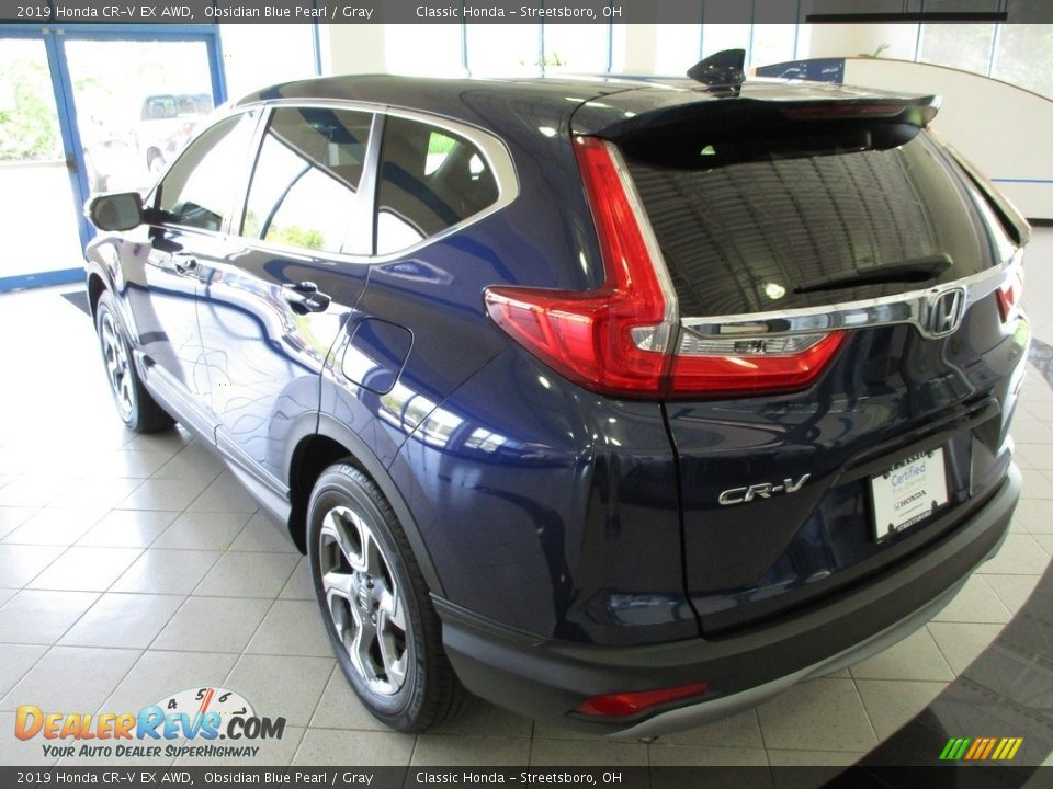 2019 Honda CR-V EX AWD Obsidian Blue Pearl / Gray Photo #9