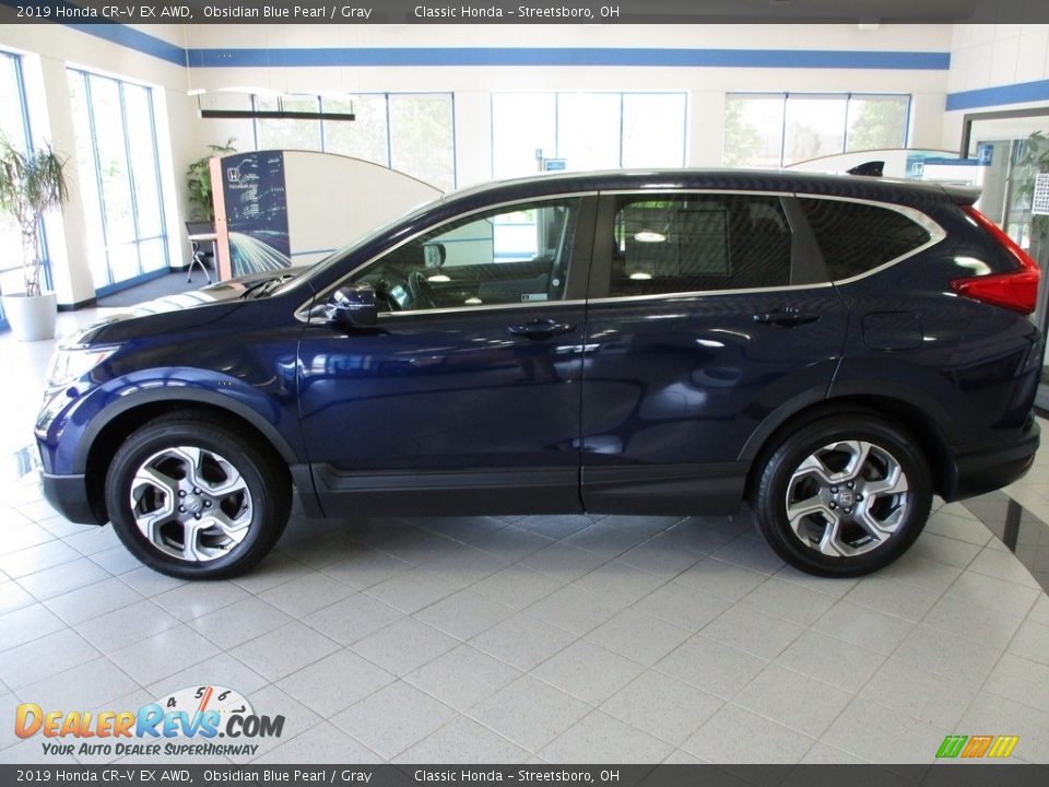 2019 Honda CR-V EX AWD Obsidian Blue Pearl / Gray Photo #10