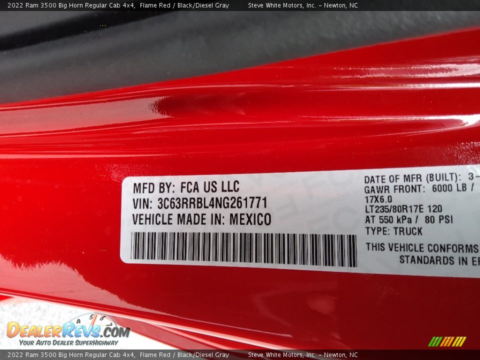 2022 Ram 3500 Big Horn Regular Cab 4x4 Flame Red / Black/Diesel Gray Photo #24