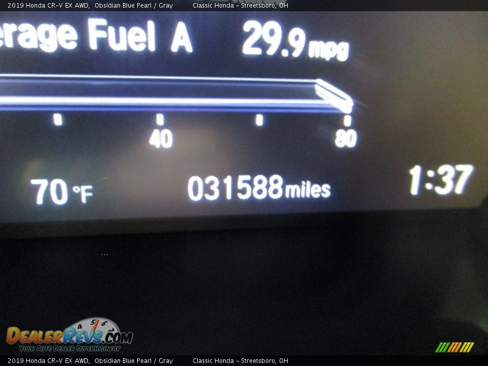 2019 Honda CR-V EX AWD Obsidian Blue Pearl / Gray Photo #31