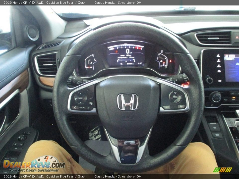 2019 Honda CR-V EX AWD Obsidian Blue Pearl / Gray Photo #33