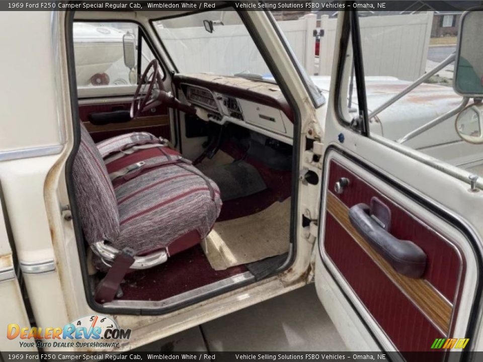 Red Interior - 1969 Ford F250 Camper Special Regular Cab Photo #7