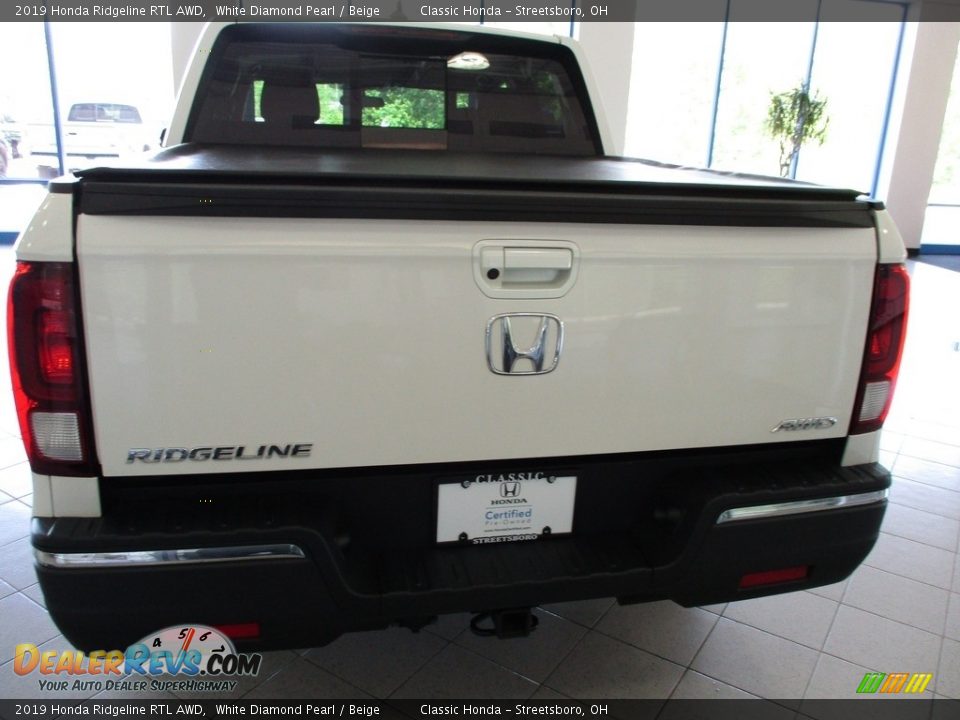 2019 Honda Ridgeline RTL AWD White Diamond Pearl / Beige Photo #8