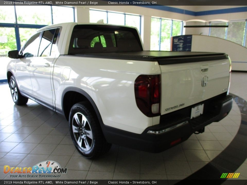2019 Honda Ridgeline RTL AWD White Diamond Pearl / Beige Photo #9