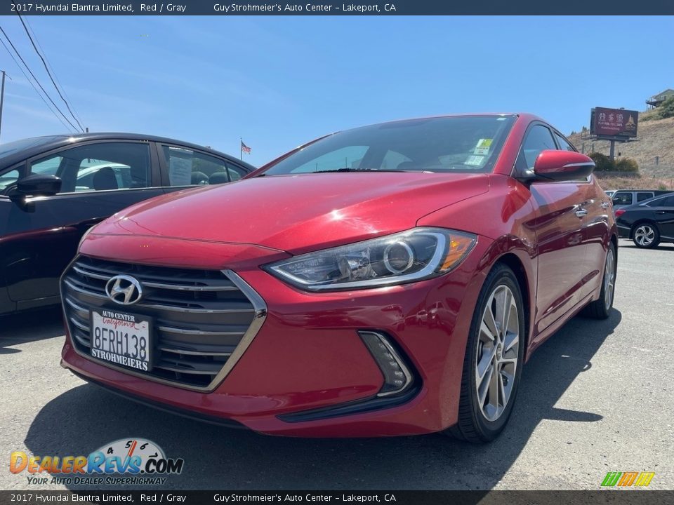 2017 Hyundai Elantra Limited Red / Gray Photo #3