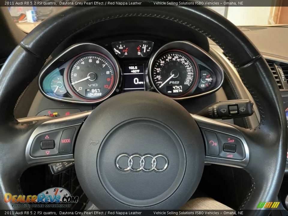 2011 Audi R8 5.2 FSI quattro Steering Wheel Photo #4