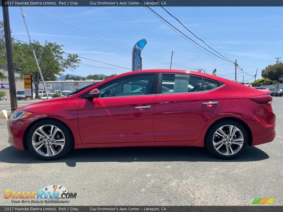 2017 Hyundai Elantra Limited Red / Gray Photo #4