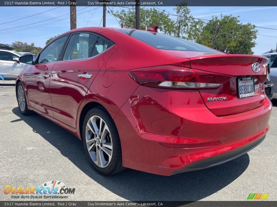 2017 Hyundai Elantra Limited Red / Gray Photo #5