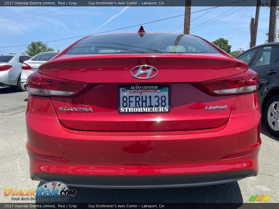 2017 Hyundai Elantra Limited Red / Gray Photo #6