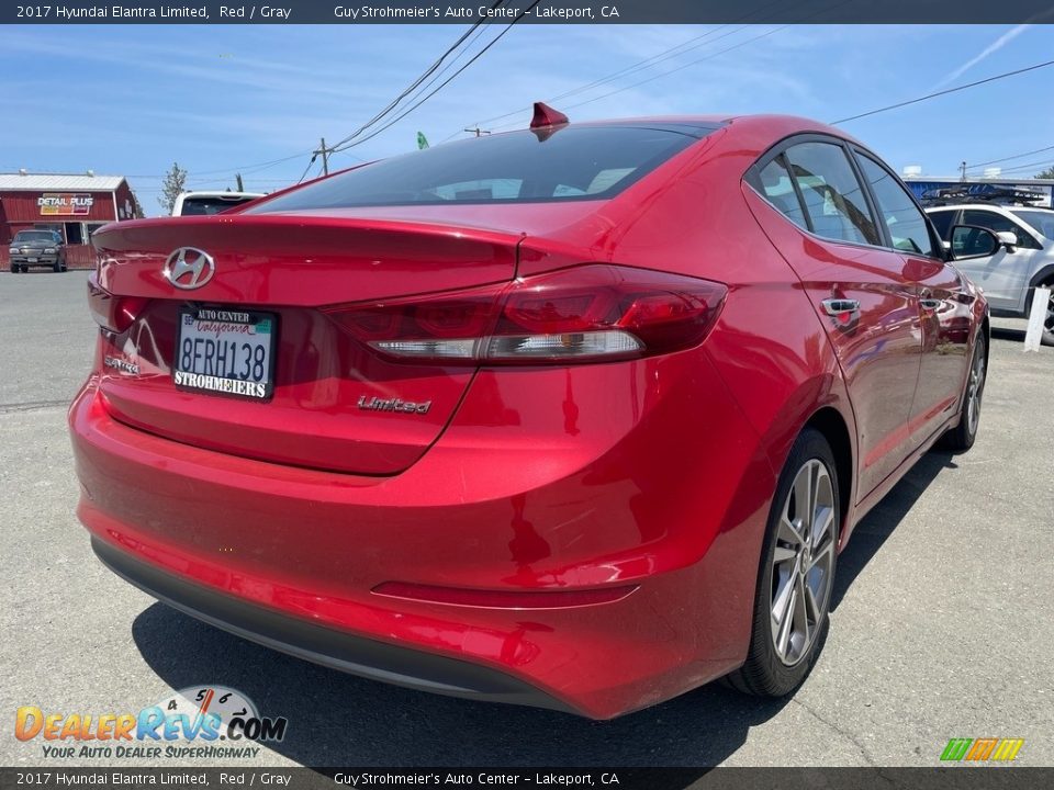 2017 Hyundai Elantra Limited Red / Gray Photo #7