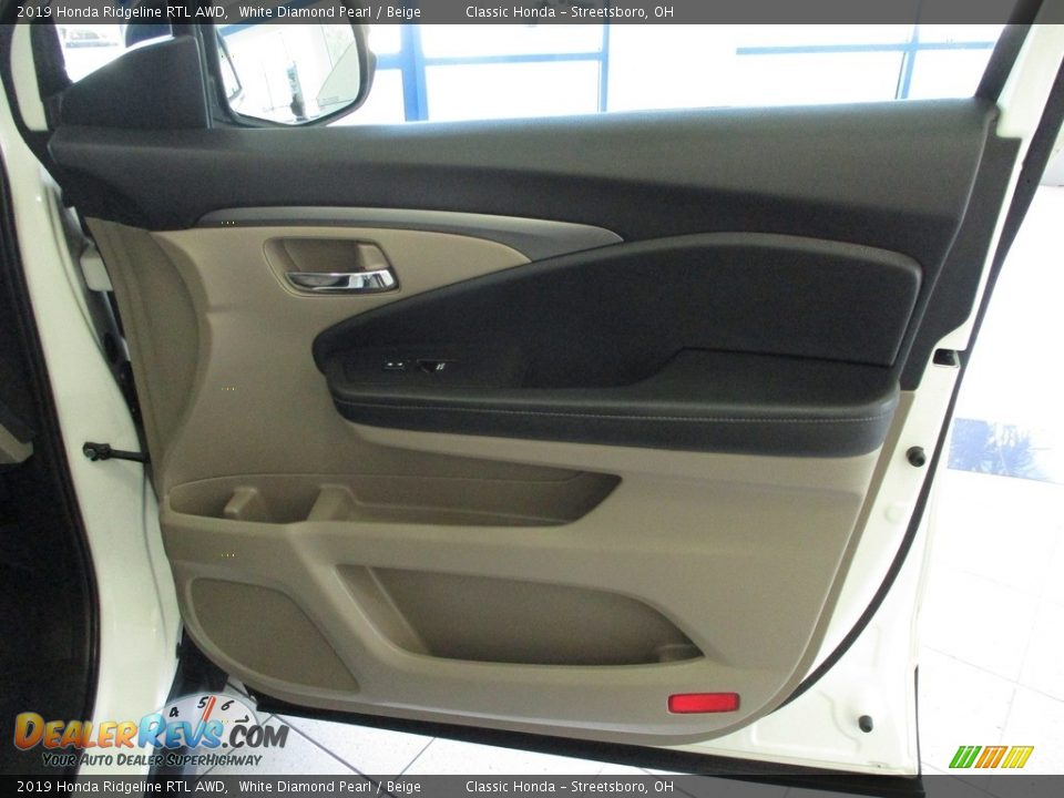 2019 Honda Ridgeline RTL AWD White Diamond Pearl / Beige Photo #14