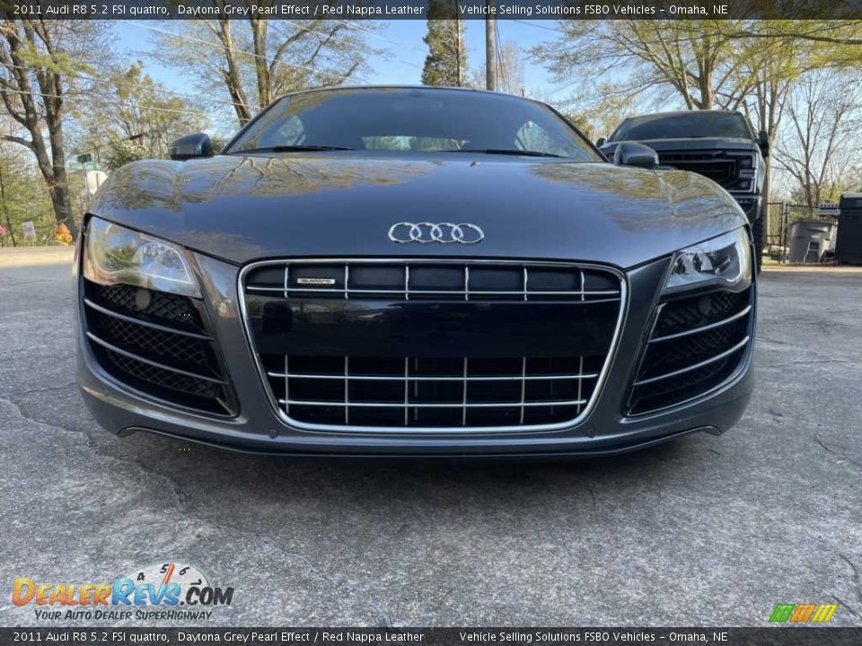 2011 Audi R8 5.2 FSI quattro Daytona Grey Pearl Effect / Red Nappa Leather Photo #10