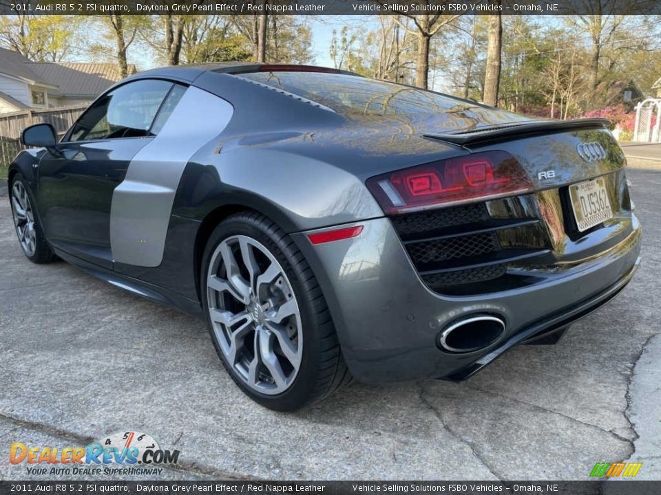 2011 Audi R8 5.2 FSI quattro Daytona Grey Pearl Effect / Red Nappa Leather Photo #11