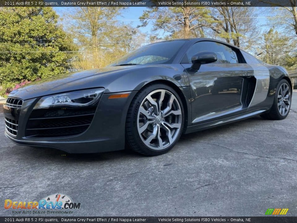 2011 Audi R8 5.2 FSI quattro Daytona Grey Pearl Effect / Red Nappa Leather Photo #18