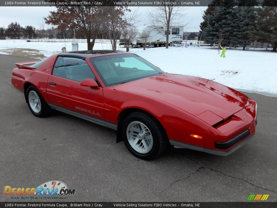 1989 Pontiac Firebird Formula Coupe Brilliant Red / Gray Photo #4