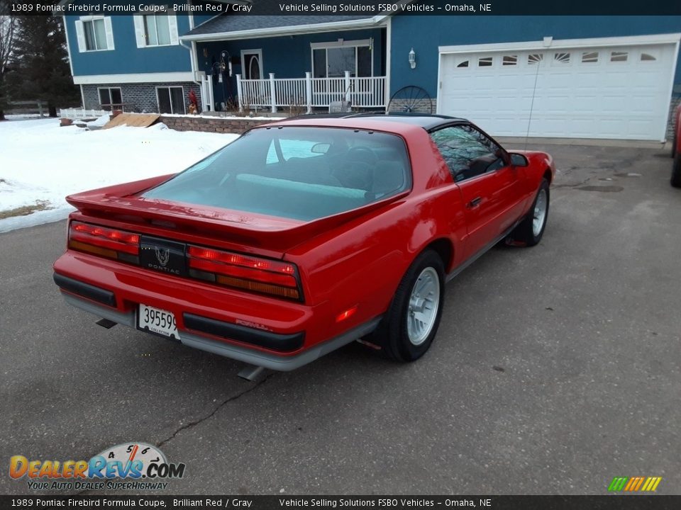 1989 Pontiac Firebird Formula Coupe Brilliant Red / Gray Photo #5