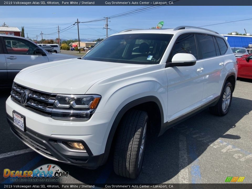 2019 Volkswagen Atlas SEL 4Motion Pure White / Shetland Photo #3