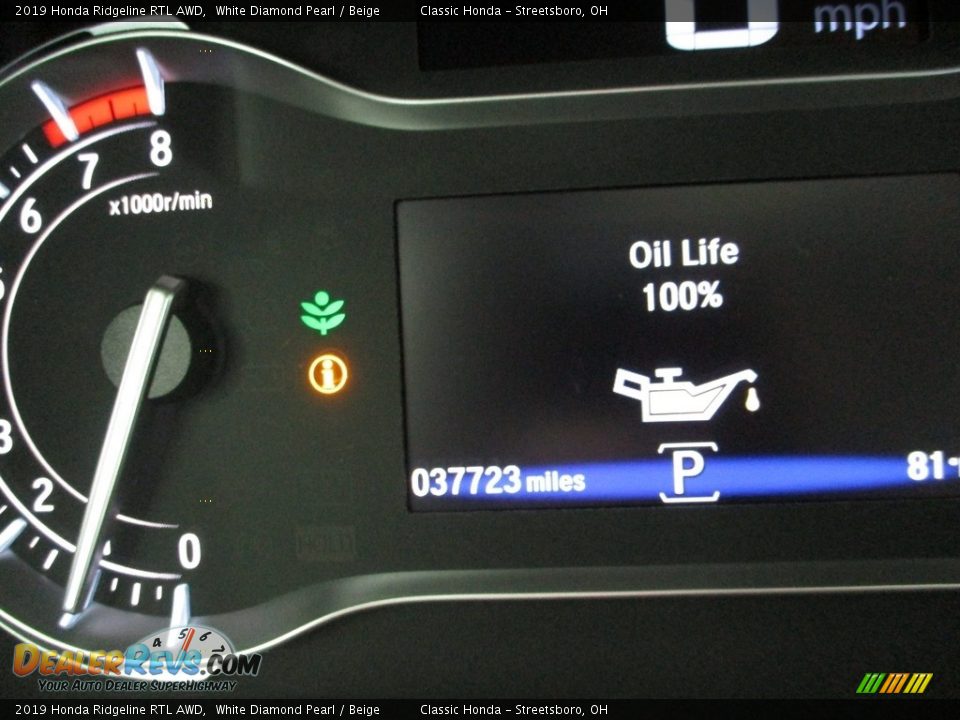 2019 Honda Ridgeline RTL AWD White Diamond Pearl / Beige Photo #35