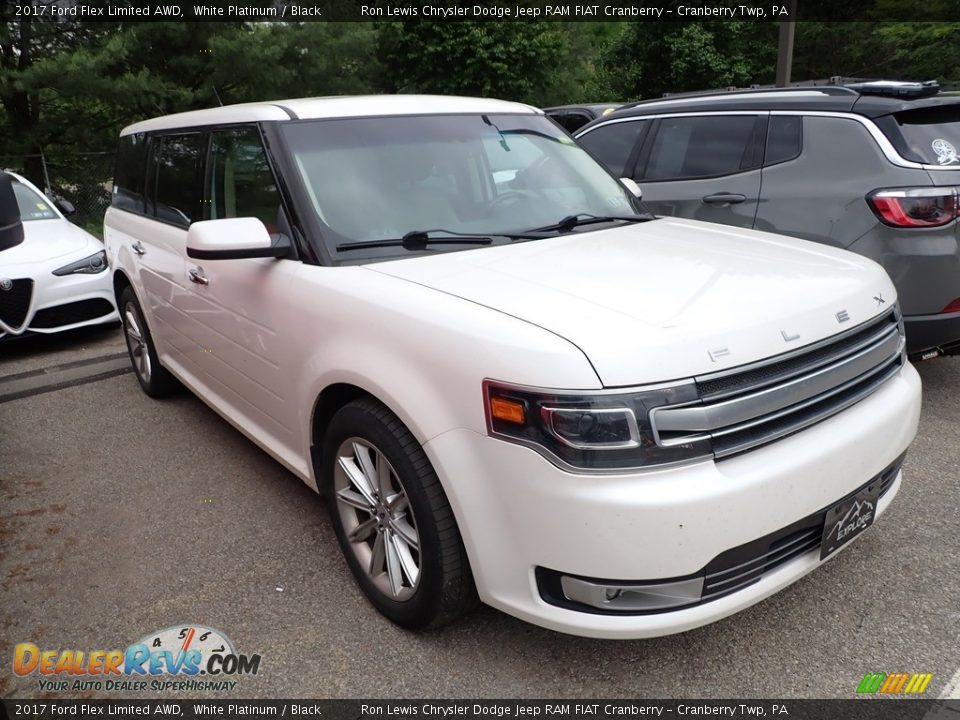 2017 Ford Flex Limited AWD White Platinum / Black Photo #3