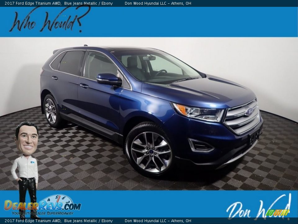 2017 Ford Edge Titanium AWD Blue Jeans Metallic / Ebony Photo #1