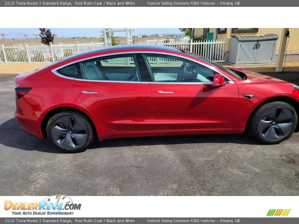 2019 Tesla Model 3 Standard Range Red Multi-Coat / Black and White Photo #1