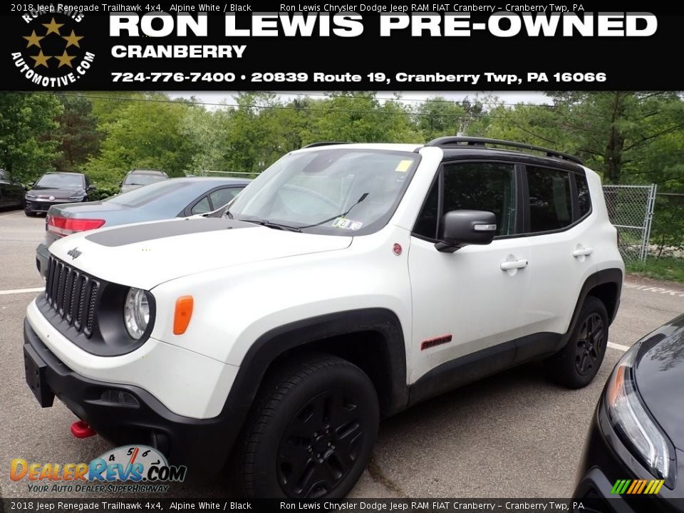 2018 Jeep Renegade Trailhawk 4x4 Alpine White / Black Photo #1