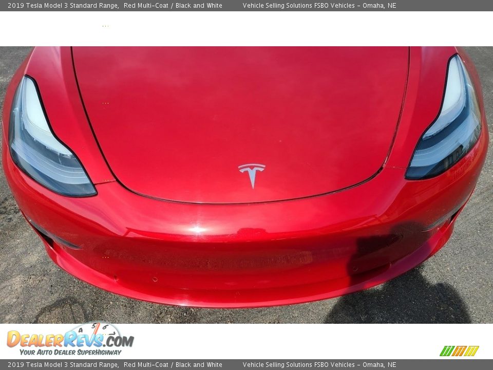 2019 Tesla Model 3 Standard Range Red Multi-Coat / Black and White Photo #6