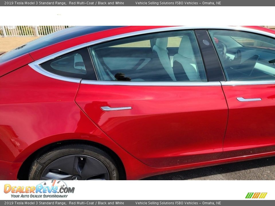 2019 Tesla Model 3 Standard Range Red Multi-Coat / Black and White Photo #7