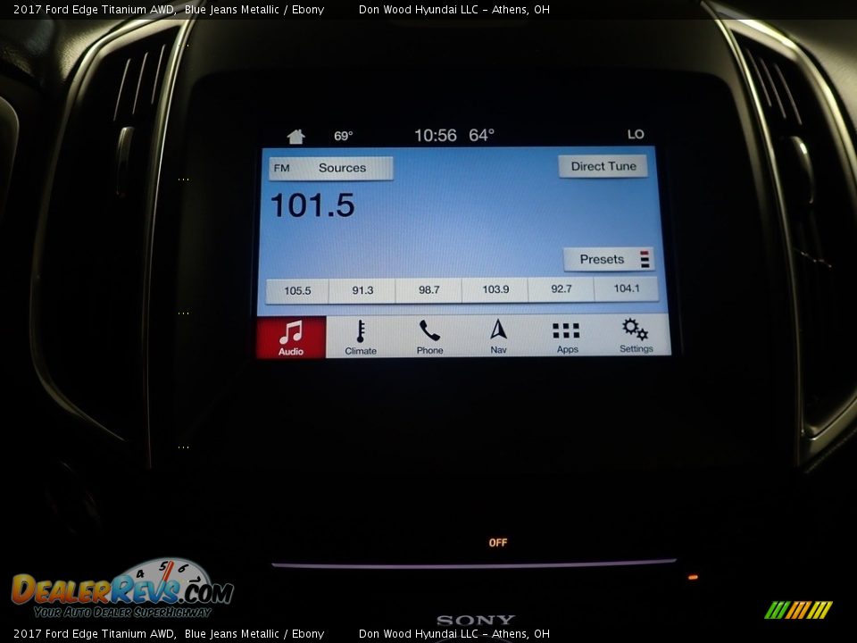 2017 Ford Edge Titanium AWD Blue Jeans Metallic / Ebony Photo #31