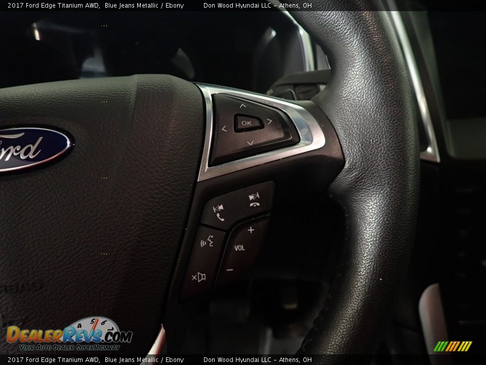 2017 Ford Edge Titanium AWD Blue Jeans Metallic / Ebony Photo #35