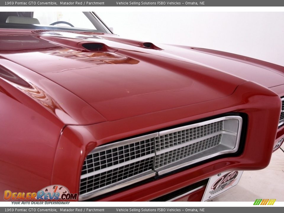 1969 Pontiac GTO Convertible Matador Red / Parchment Photo #15