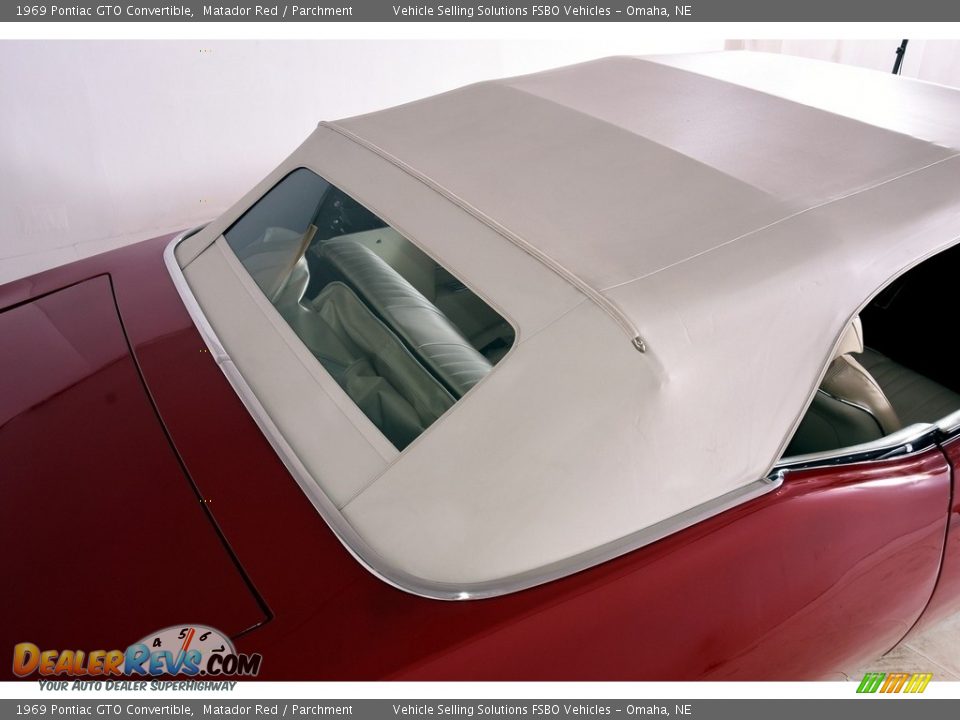 1969 Pontiac GTO Convertible Matador Red / Parchment Photo #16